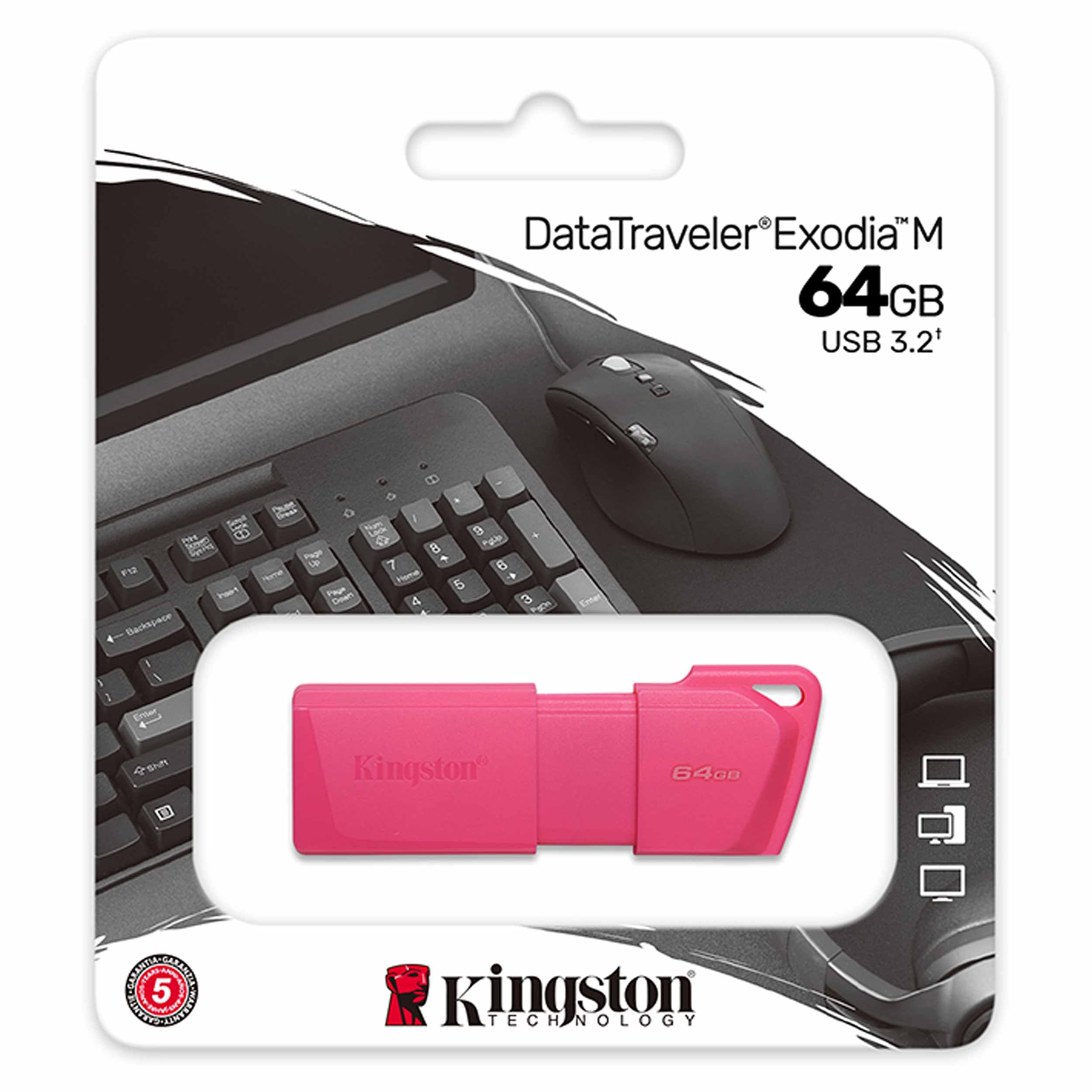 Pendrive Kingston USB 3.2 de 64GB DataTraveler Exodia