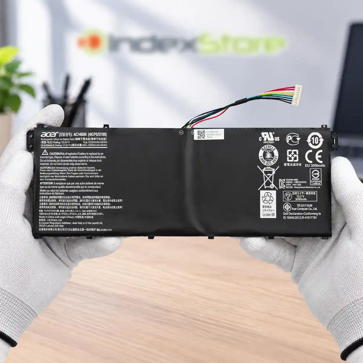 Batería interna para notebook Acer de 15.2V ~ 17,2V / 46Wh ~ 48Wh 4 celdas, nueva probada, 6 meses de garantía. Compatible con N° de parte AC14B18J, 3ICP5/57/80, KT.0030G.004, AC14B8K, KT.00403.024