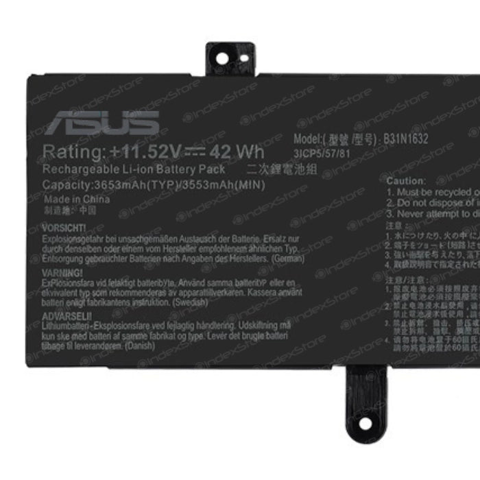 Batería interna para notebook Hp de  +11.52V 42Wh 3 celdas, nueva probada, 6 meses de garantía. Compatible con N° de parte B31N1632 ; 0B200-02540200 ; 0B200-02540000 ; 0B200-02540300