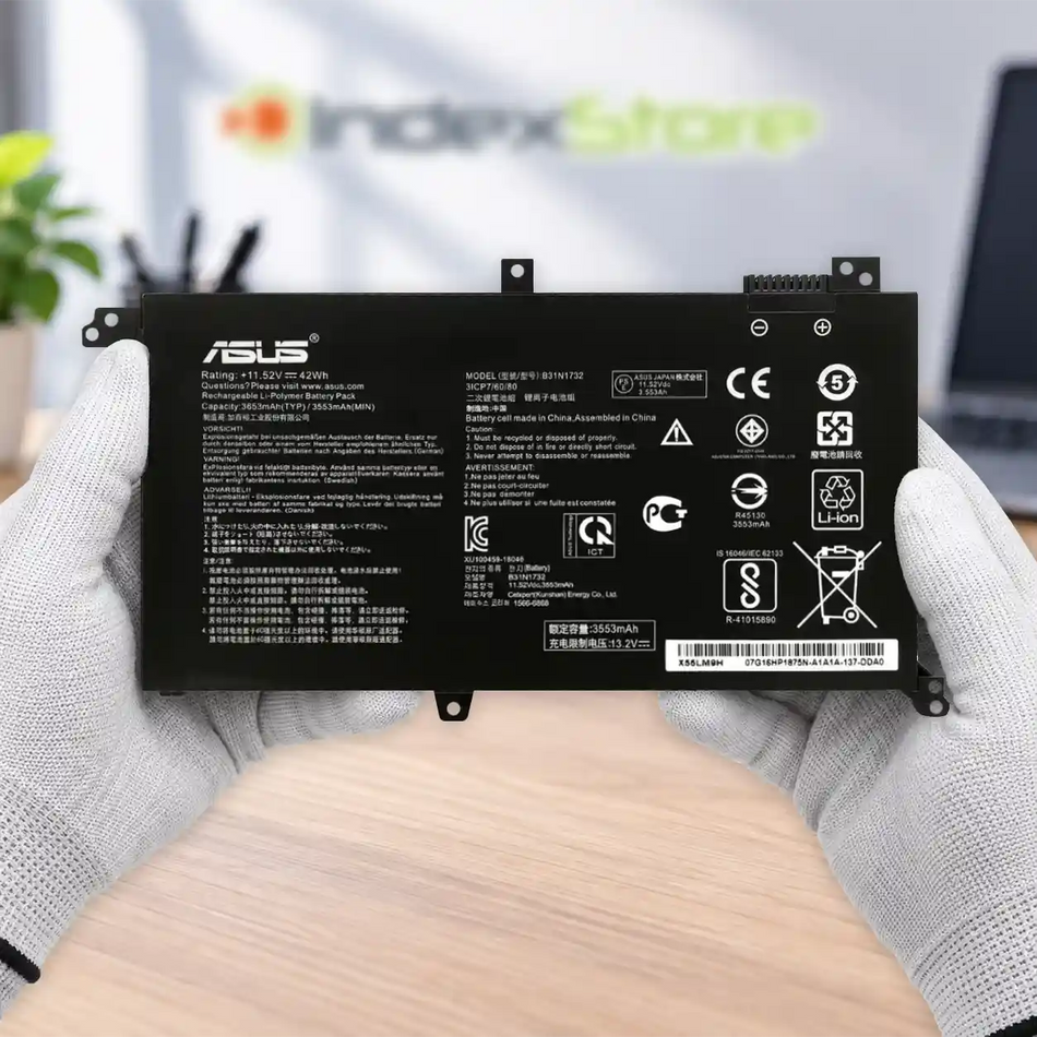 Batería interna para notebook Hp de  +11.52V 42Wh 3 celdas, nueva probada, 6 meses de garantía. Compatible con N° de parte B31N1732 ; B31Bi9H ; 0B200-02960000 ; 0B200-02960400