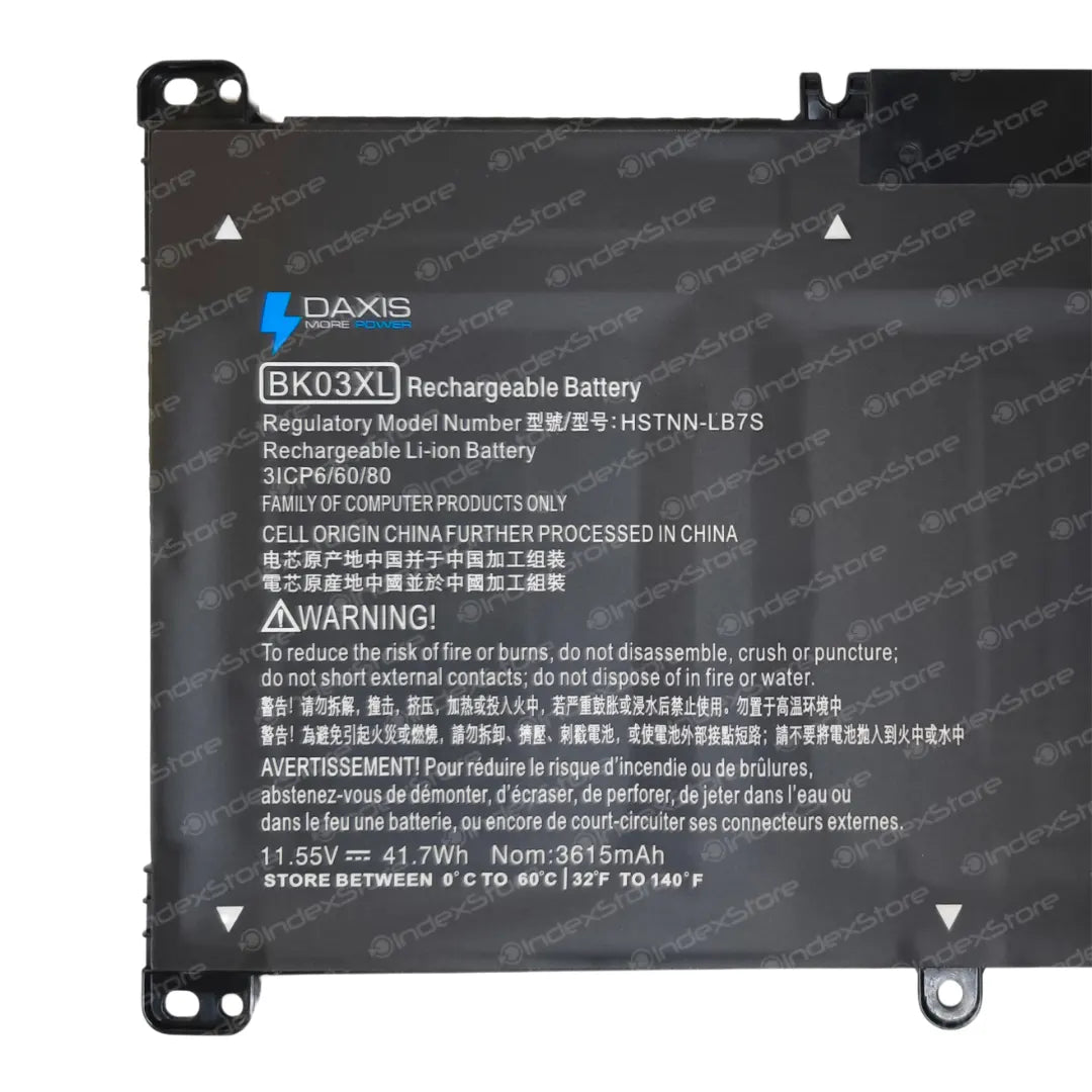 Batería interna para notebook Hp de  11.55V 42Wh 3 celdas, nueva probada, 12 meses de garantía. Compatible con N° de parte 916366-421, 916366-541, 916811-855, BK03XL, HSTNN-LB7S, HSTNN-UB7G, TPN-W125