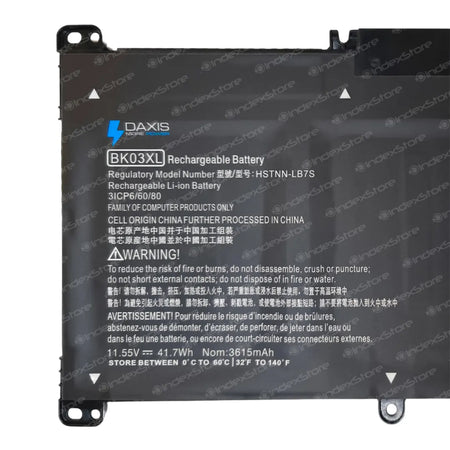 Batería interna para notebook Hp de  11.55V 42Wh 3 celdas, nueva probada, 12 meses de garantía. Compatible con N° de parte 916366-421, 916366-541, 916811-855, BK03XL, HSTNN-LB7S, HSTNN-UB7G, TPN-W125