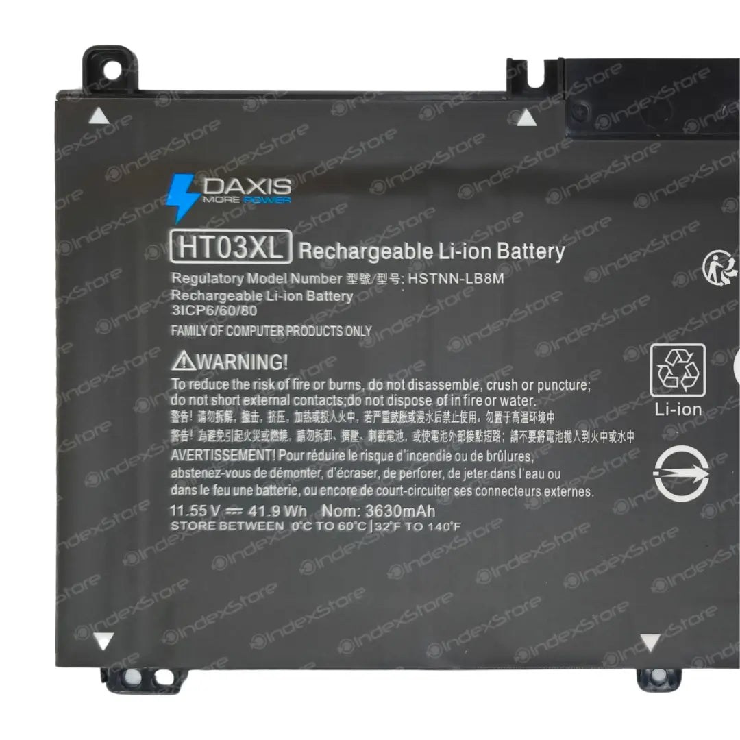 Batería interna para notebook 11.4V~11.55V 41Wh 3 celdas, nueva probada, 6 meses de garantía. Compatible con N° de parte HT03XL, L11119-855, HSTNN-IB80, HT03041XL, L11421-2D1, L11421-2D2, L11421-1C1, L11421-2C2, L11421-271, HSTNN-DB8S, L11421-542, HSTNN-DB9D, L11421-421, L11421-2C1, HSTNN-IB8O, L11119-857, HSTNN-LB8M, L11119-856, L11421-1C2, L11421-422, L11421-2C3, HSTNN-1B80, HSTNN-DB8R