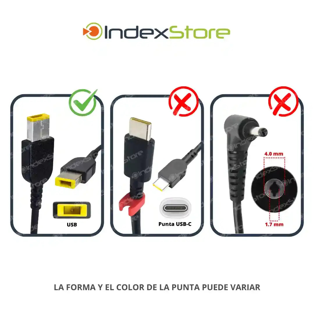 Cargador Lenovo 20V 2.25A 45W Plug USB - Original