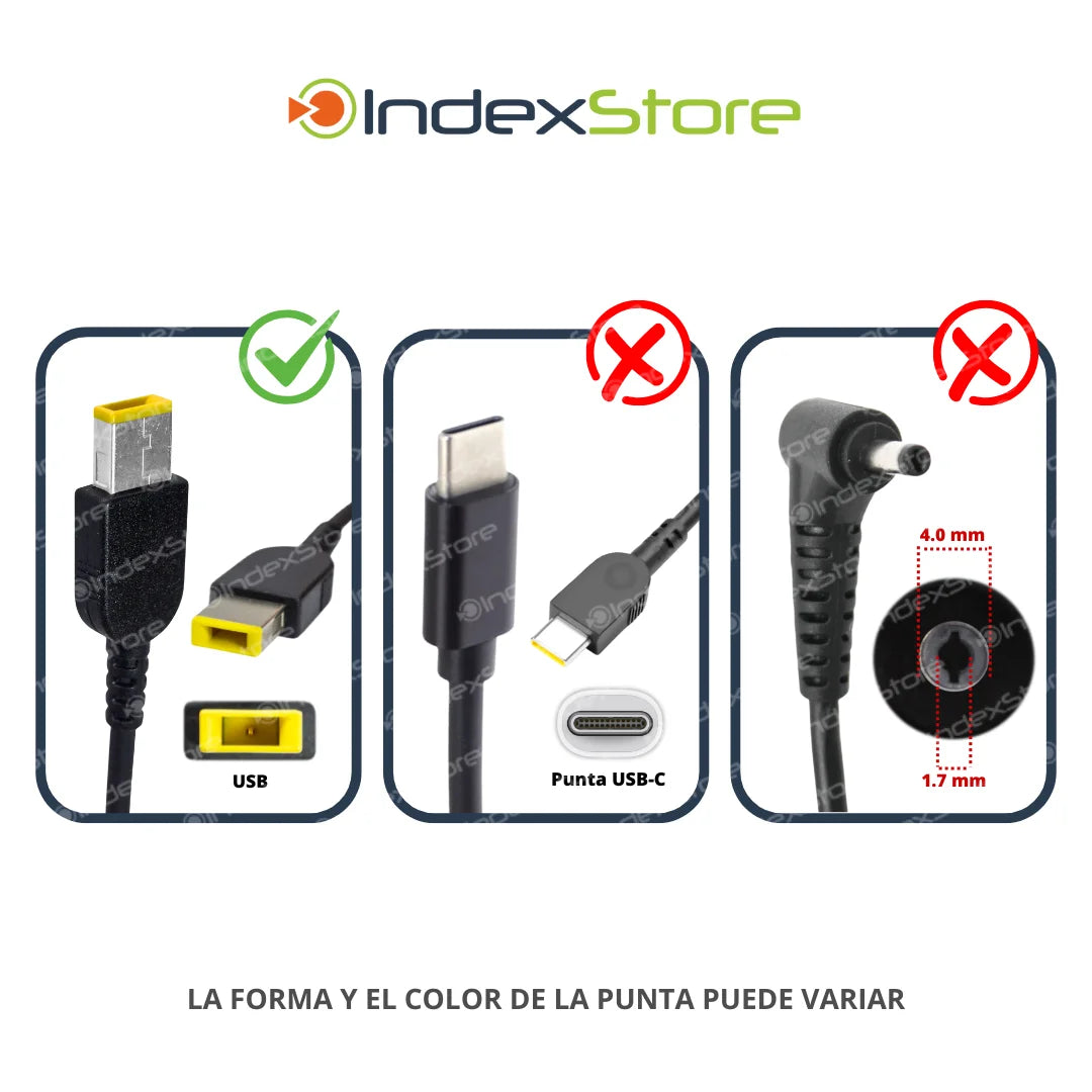 Cargador Lenovo 20V 3.25A 65W Plug USB - Original