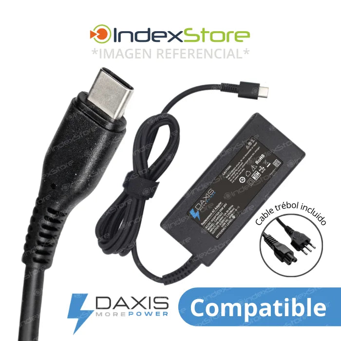 Cargador Hp, Dell, Asus, Lenovo de 20V 3.25A Plug 65W Plug USB-C - Daxis