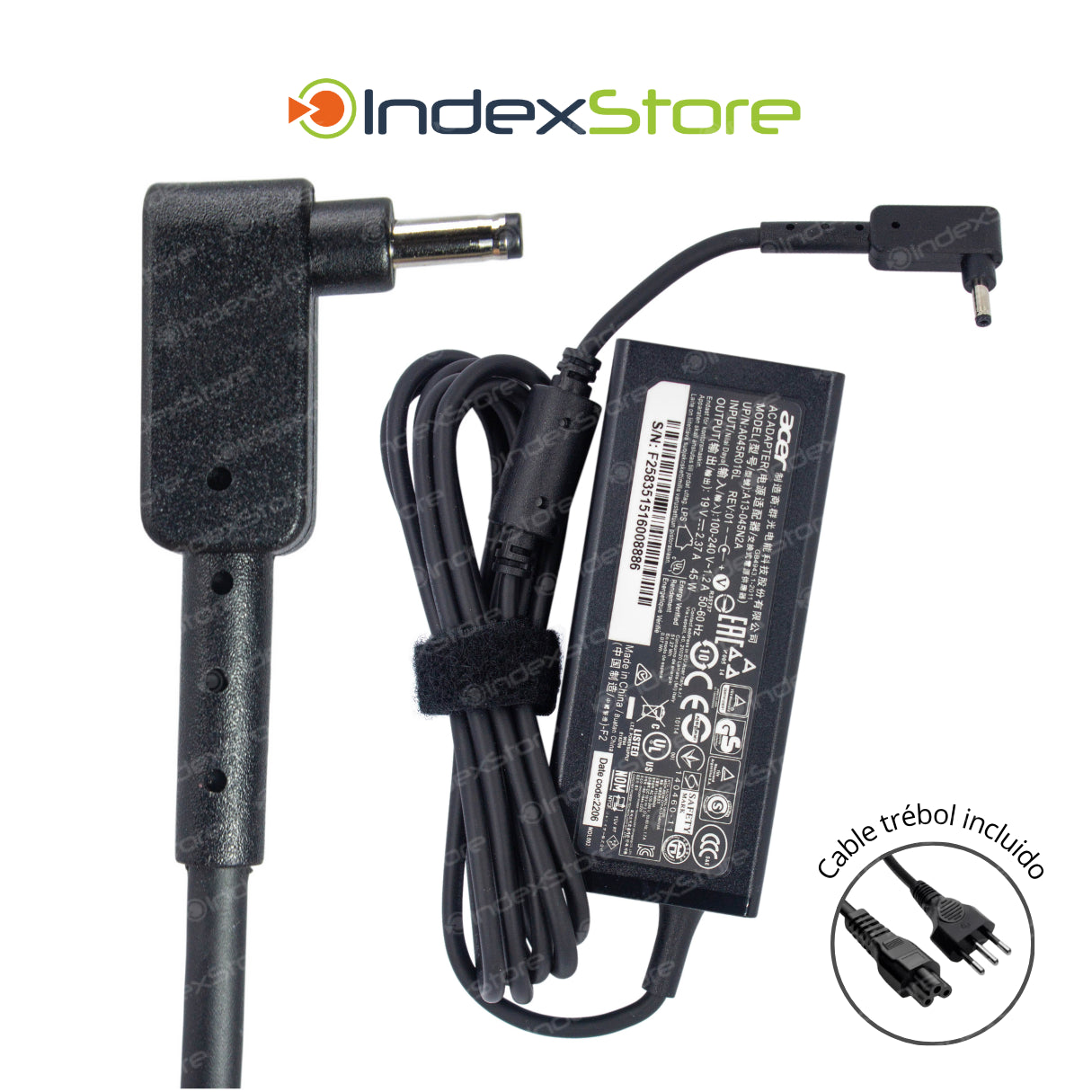 Cargador Acer 19V 2.37A 45W Plug 3.0X1.1mm - Original