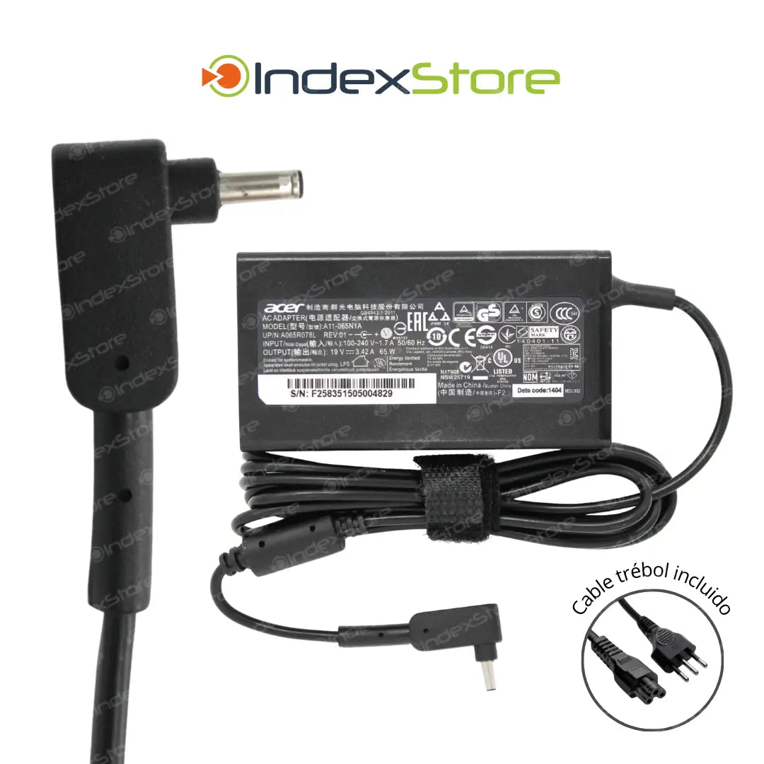 Cargador Acer 19V 3.42A 65W Plug 3.0X1.1mm - Original