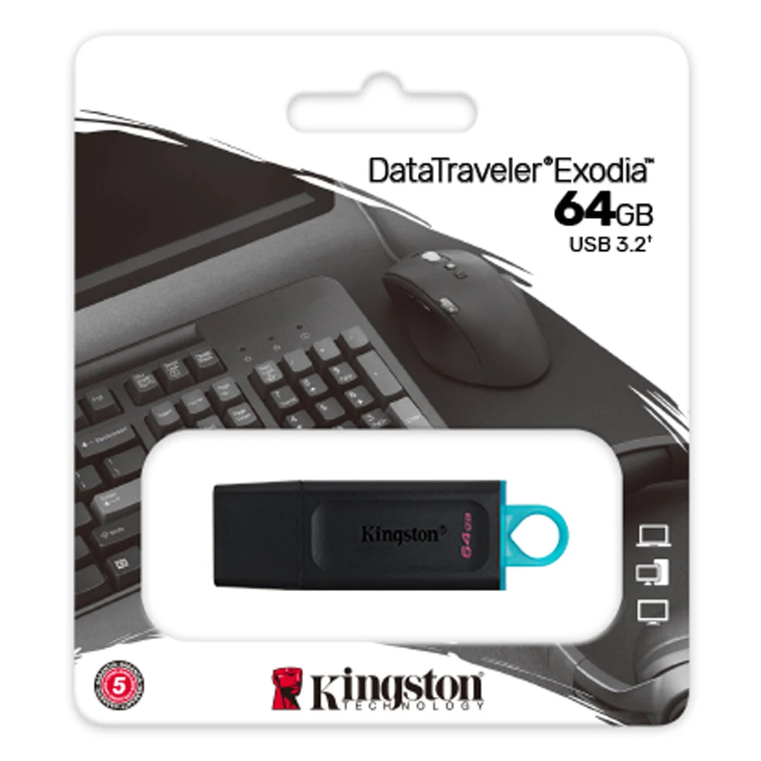 Pendrive Kingston USB 3.2 de 64GB DataTraveler Exodia