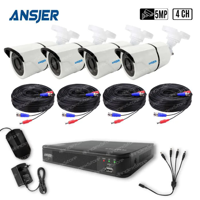 Kit con 4 cámaras de Seguridad Ansjer