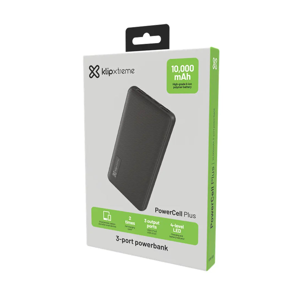 Power Bank KlipXtreme de 10.000 mAh con 3 puertos