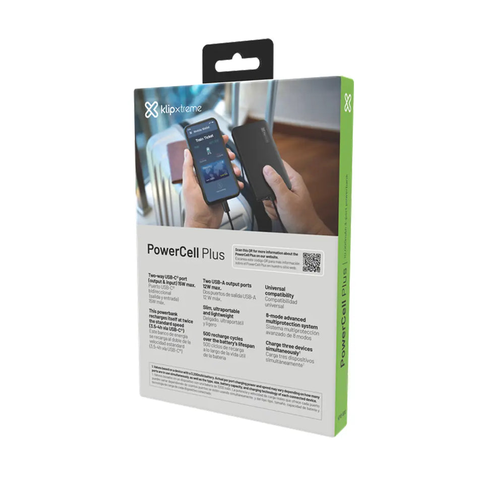 Power Bank KlipXtreme de 10.000 mAh con 3 puertos