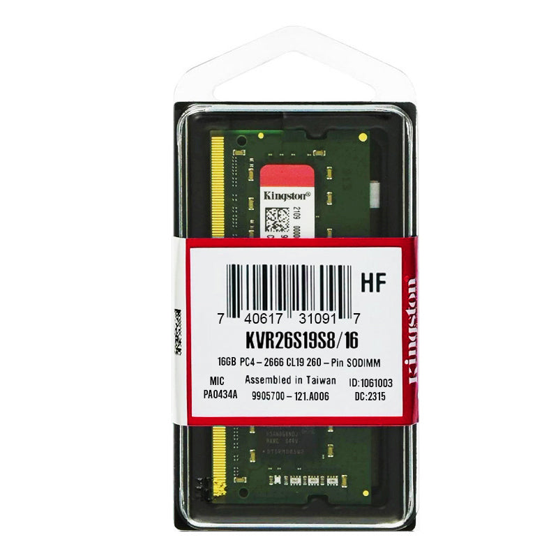 Memoria Ram KVR DDR4 16GB 2666MHZ SODIMM