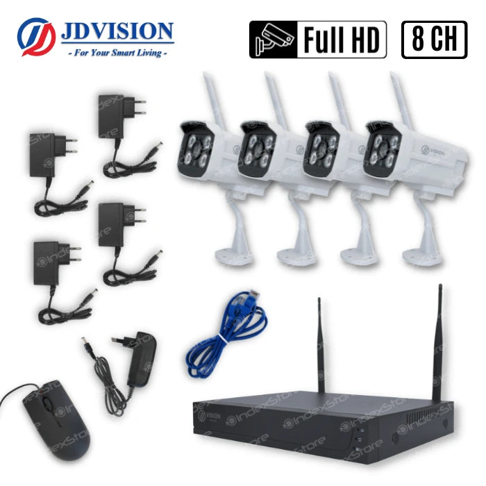 Kit Cámaras JondaVision NVR 8CH 4Cam Bullet