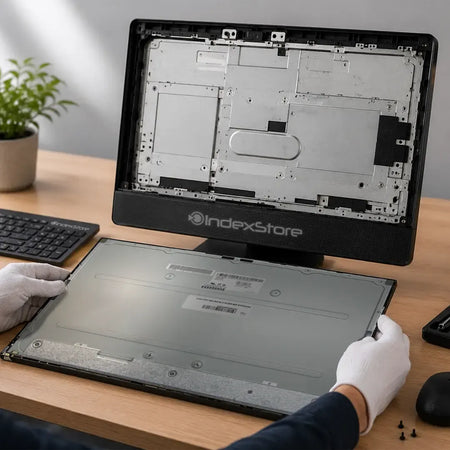 Pantalla All-in-One 21.5" LED FHD de 485x285mm. Conector video 30 pines, conector poder 6 pines esquina inferior derecha, sin touch. Nueva con 12 meses de garantía. Compatible con N° de parte M215HCAL3B, LM215WF9-SSA2, M215HAN01.1, T215HVN05.1, MV215FHM-N30B4. Apta para HP, Lenovo, Dell, Asus, Acer.