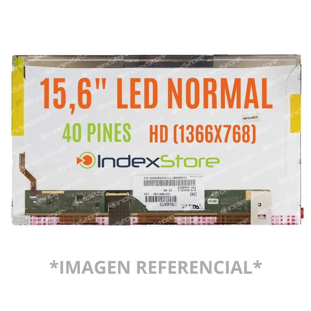 Pantalla Normal para Notebook de 15.6 pulgadas, 40 pines, resolución Hd, sin soportes. Pantalla de Notebook compatible con equipos HP, Lenovo, Dell, Asus, Acer, Toshiba, Sony Vaio, Samsung, Msi