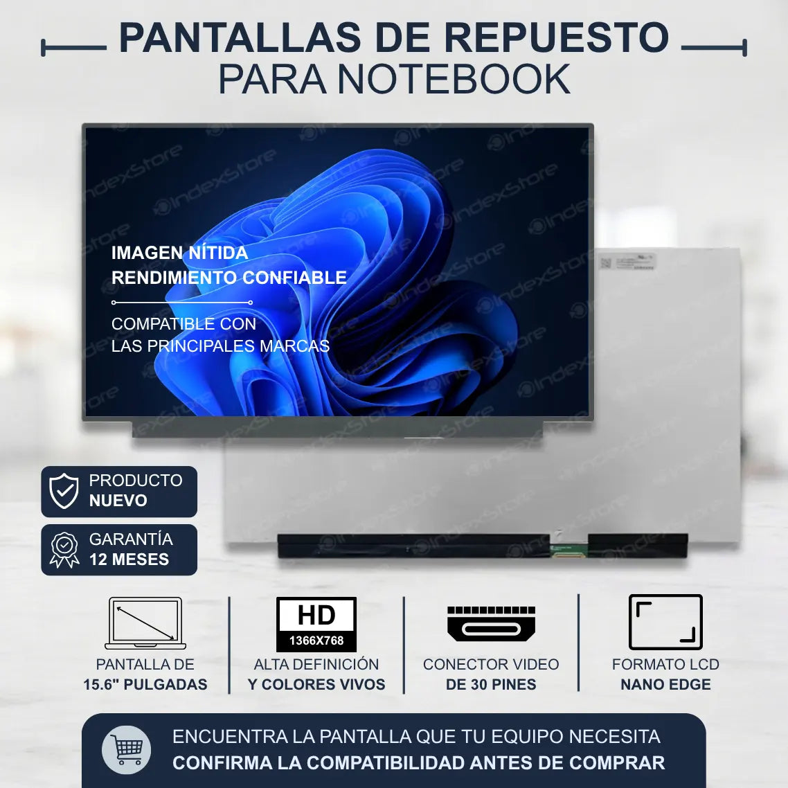 Pantalla de notebook OLED de 15.6 pulgadas, 30 pines, resolución Fhd, sin soportes. Pantalla de Notebook compatible con equipos HP, Lenovo, Dell, Asus, Acer, Toshiba, Sony Vaio, Samsung, Msi