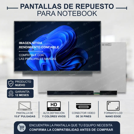 Pantalla de notebook OLED de 15.6 pulgadas, 30 pines, resolución Fhd, sin soportes. Pantalla de Notebook compatible con equipos HP, Lenovo, Dell, Asus, Acer, Toshiba, Sony Vaio, Samsung, Msi