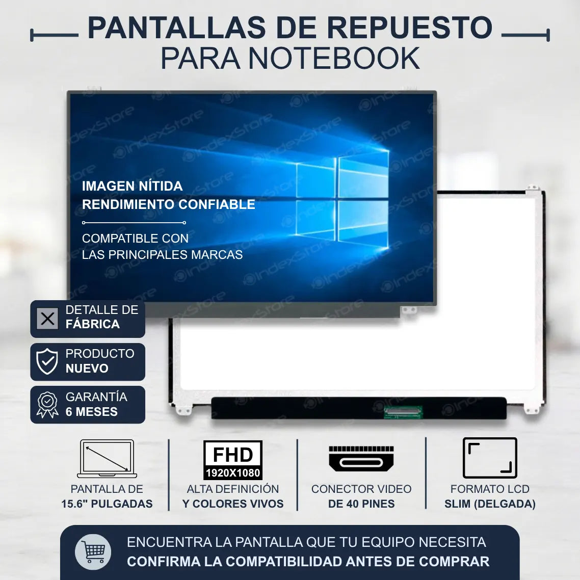 Pantalla Notebook S/M Slim 15.6 FHD 40P Brackets U/D