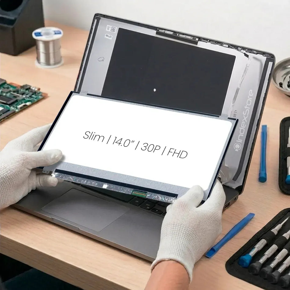 Pantalla de notebook Slim de 14.0 pulgadas, 30 pines, resolución Fhd, soportes arriba y abajo. Compatible con notebook de varias marcas (DELL, HP, ASUS, LENOVO, ACER, entre otras). 