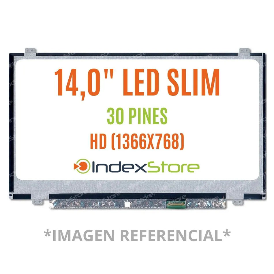 Pantalla de notebook Slim de 14.0 pulgadas, 30 pines, resolución Hd, soportes arriba y abajo. Pantalla de Notebook compatible con equipos HP, Lenovo, Dell, Asus, Acer, Toshiba, Sony Vaio, Samsung, Msi