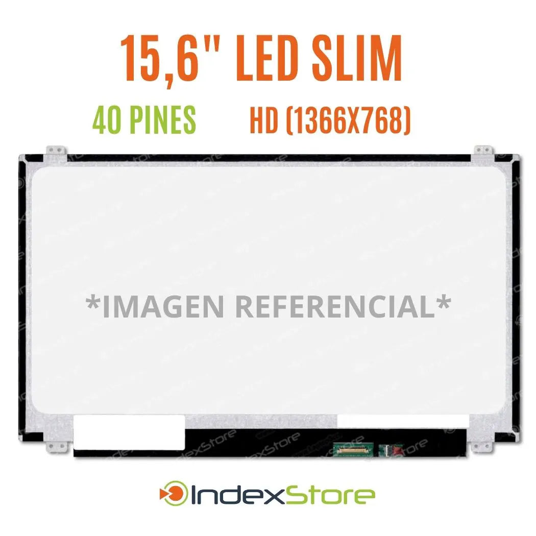 Pantalla de notebook Slim de 15.6 pulgadas, 40 pines, resolución Hd, soportes arriba y abajo. Pantalla de Notebook compatible con equipos HP, Lenovo, Dell, Asus, Acer, Toshiba, Sony Vaio, Samsung, Msi