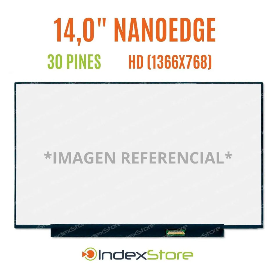 Pantalla de notebook Thin Bezel de 14.0 pulgadas, 30 pines, resolución Hd, sin bracket. Pantalla de Notebook compatible con equipos HP, Lenovo, Dell, Asus, Acer, Toshiba, Sony Vaio, Samsung, Msi