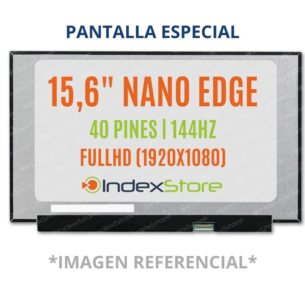 Pantalla de notebook Thin Bezel de 15.6 pulgadas, 40 pines, resolución Fhd, sin bracket de 144hz. Pantalla de Notebook compatible con equipos HP, Lenovo, Dell, Asus, Acer, Toshiba, Sony Vaio, Samsung, Msi
