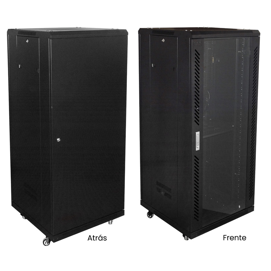 Rack Linkmade 27u 137x60x60cm Puerta Vidrio Turbinas Bandeja