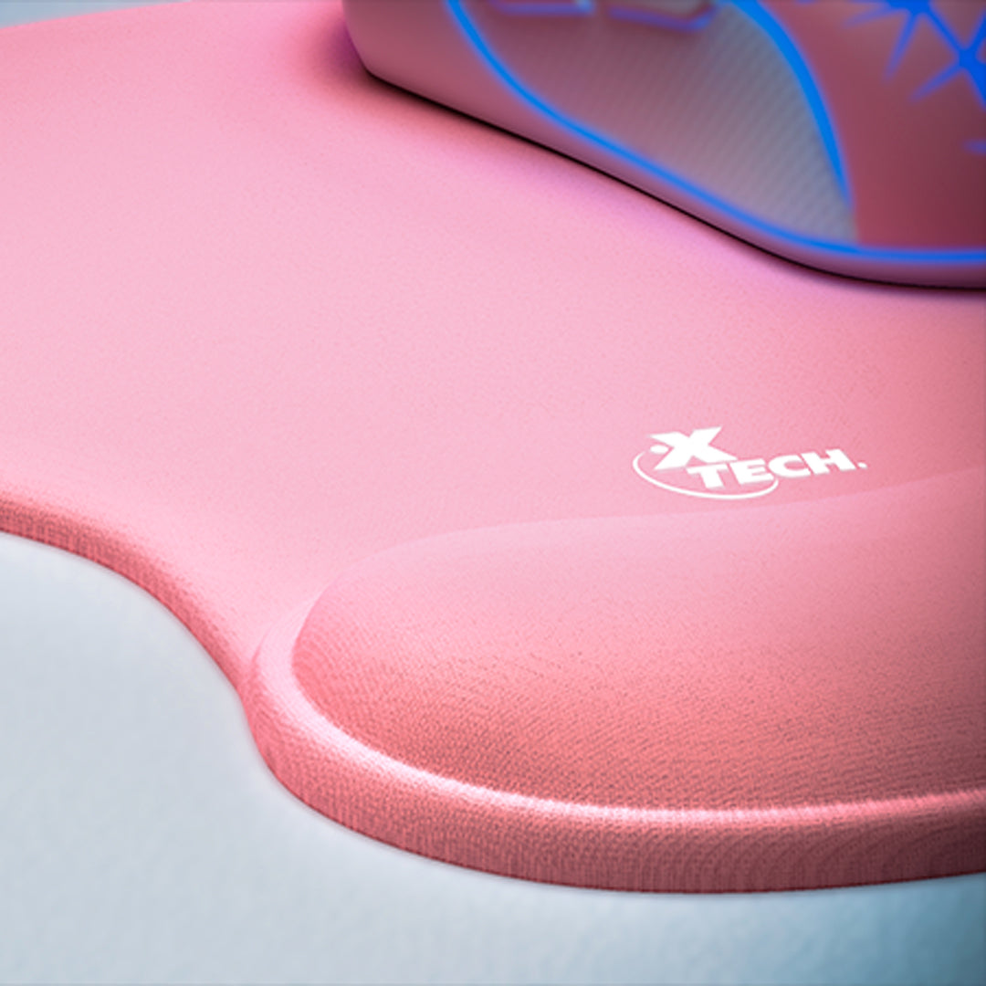 Pad Mouse con Soporte de Muñeca en Gel XTECH Color Rosado