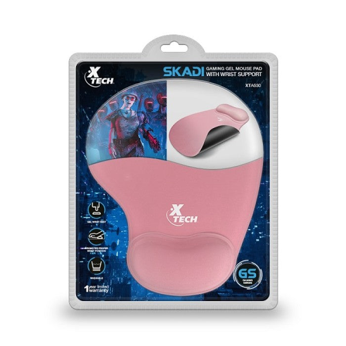 Pad Mouse con Soporte de Muñeca en Gel XTECH Color Rosado