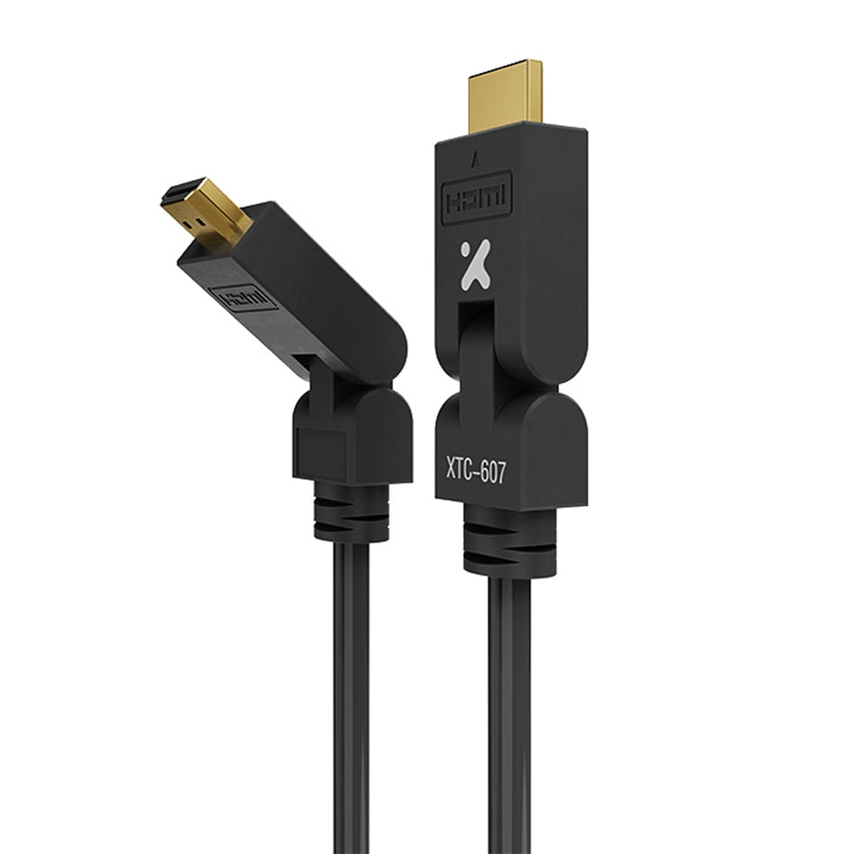 Cable HDMI Xtech de 1.8MTS macho a macho con conectores giratorios