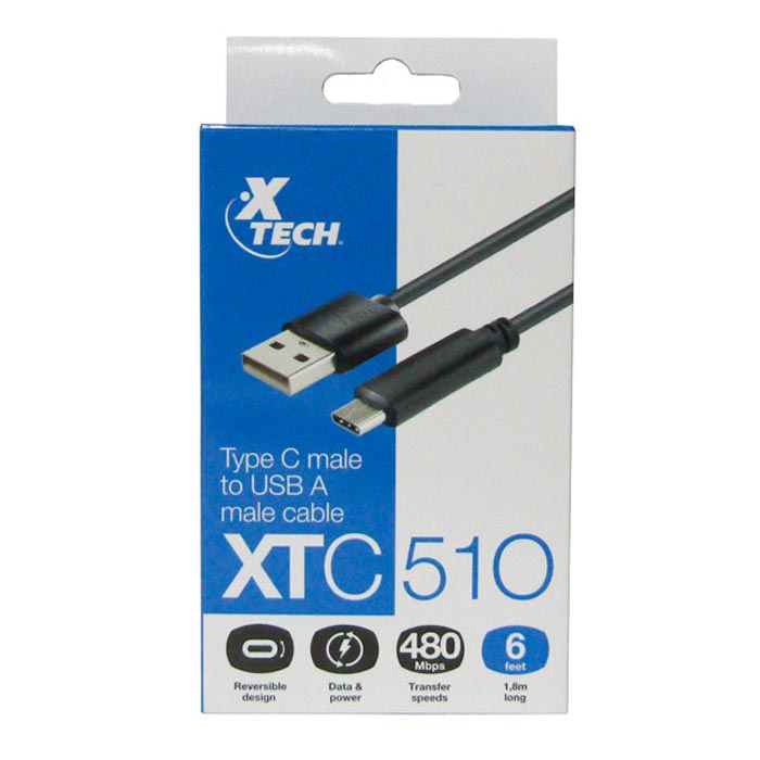 Cable XTECH Tipo-C Macho a USB 2.0 Macho