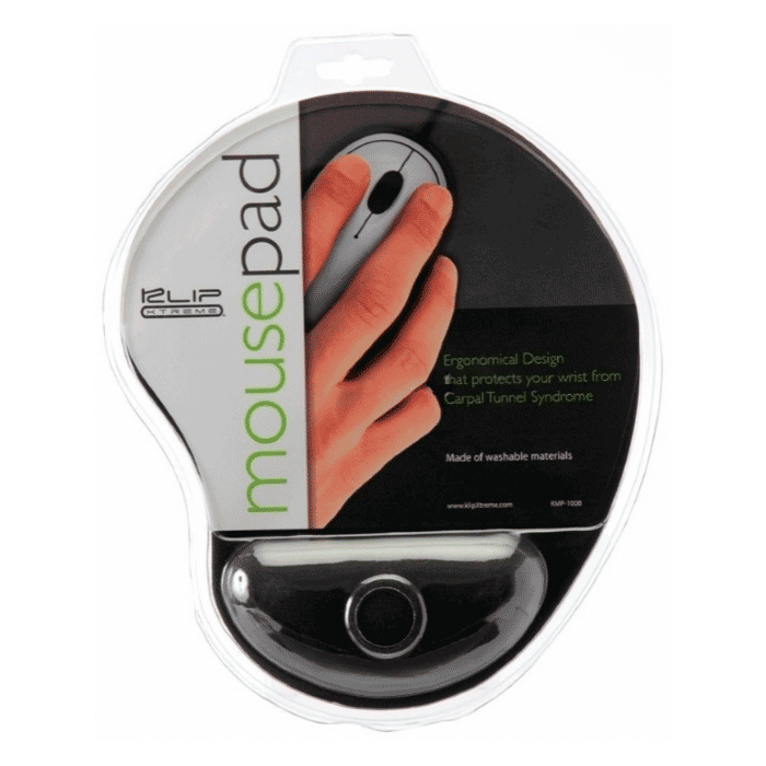 Pad Mouse KLIPX Ergonómico con Soporte de Muñeca en Gel
